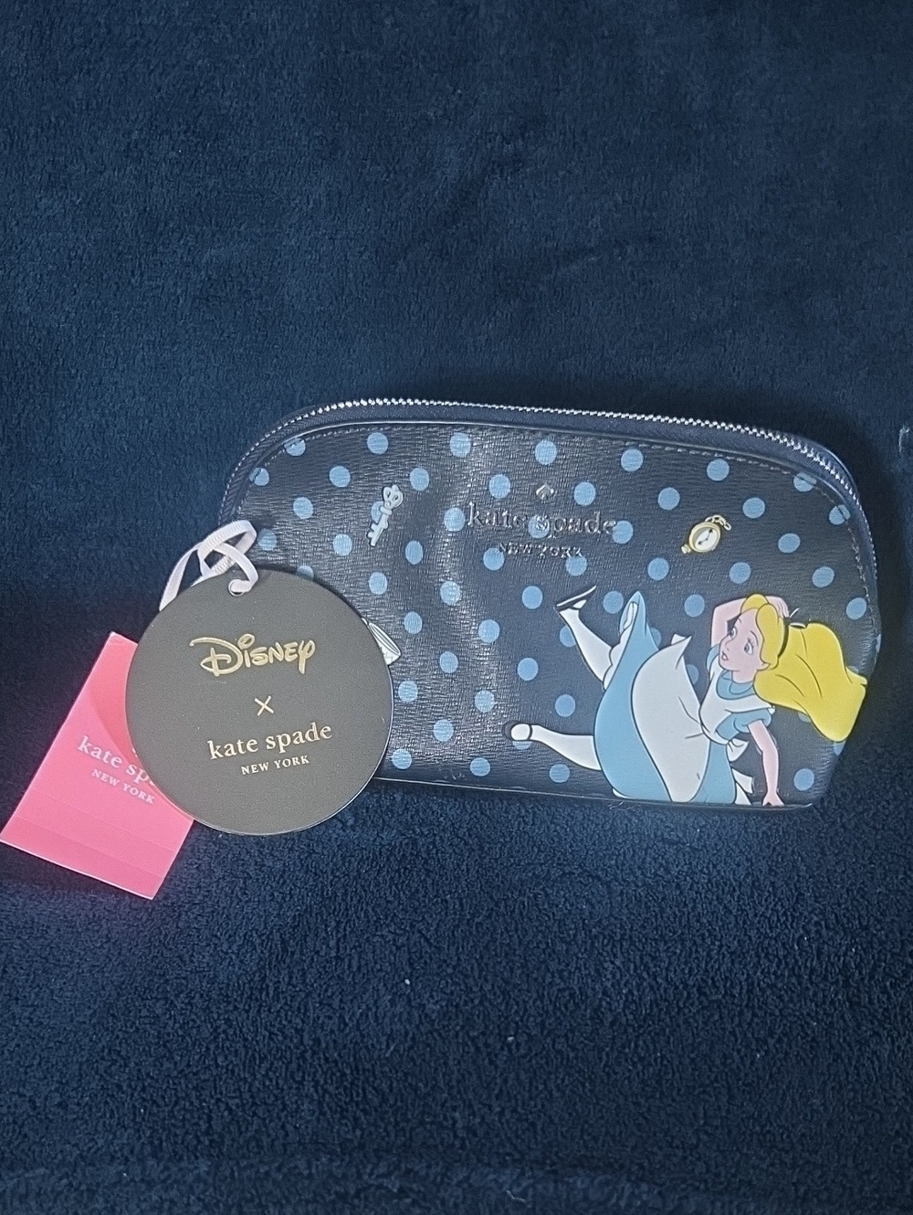 KATE SPADE X DISNEY Alice In Wonderland Cosmetic Bag NWT Limited Edition